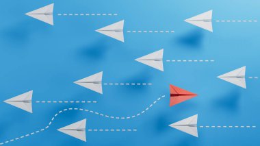 İş ve liderlik kavramı ve arka planda bir uçak.