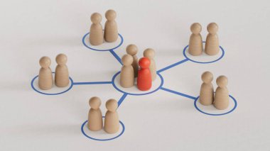 Çevrimiçi ve birbirleriyle iletişim halindeler. İnsanlar arasındaki sosyal bağlantılar. Ekip lideriyle ya da grubun yeni üyesiyle takım iletişimi.