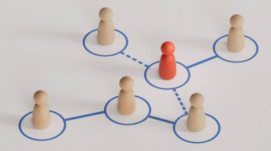 Çevrimiçi ve birbirleriyle iletişim halindeler. İnsanlar arasındaki sosyal bağlantılar. Ekip lideriyle ya da grubun yeni üyesiyle takım iletişimi.