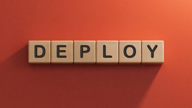 İşletme küpleri. İş adamı, tahta küplere mesaj göndererek göz kulak oluyor. Finansal. Finansman. Ahşap elementlerin kapatılması, kırmızı arkaplanda 3D İş Konsepti.