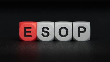 Tahta küpteki esop işareti. Ahşap elementlere yakın çekim, siyah arkaplanda 3D İş Konsepti.