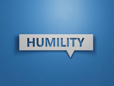 Konuşma baloncuğu ile metin insanlığı. Finansal. Finansman. Minimalist Soyut Tasarım Beyaz Kesim Kağıt 3D ile mavi arka plan.