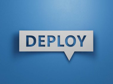 Metin konuşlu baloncuk. Finansal. Finansman. Minimalist Soyut Tasarım Beyaz Kesim Kağıt 3D ile mavi arka plan.