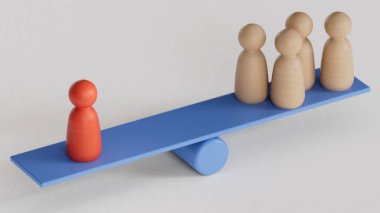 Kızıl Lider, iş konsepti. ekonomik durum ve sosyal başarı beyaz zemin üzerinde 3D görüntüleme.