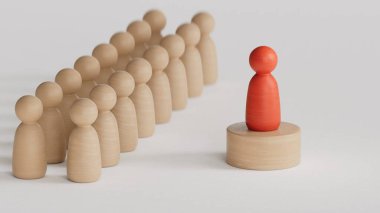 Lider, iş stratejisi ve planlama konsepti satranç tahtasındaki satranç kralı figürü ve rakip ya da düşmana karşı birkaç gümüş satranç taşı ile çevrili. Çatışma, taktik, siyaset.