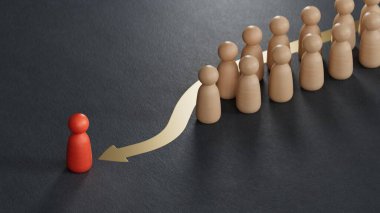 Kırmızı piyon 3D çizimi geçiyor. VIP kartı konsepti. Ekonomik durum ve sosyal başarı siyah zemin üzerine işlenmiş 3D.