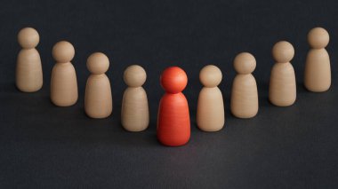 Liderlik illüstrasyonu. İş başarısı kavramına sahip liderlik. Siyah arkaplanda 3B görüntüleme.