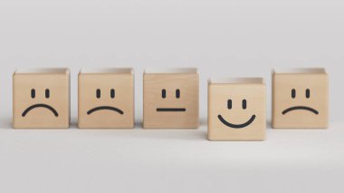 Sosyal etkileşim 3 boyutlu illüstrasyon. Duygusal Özgeçmiş. Servis, iletişim konsepti. Beyaz arkaplanda zihinsel sağlık değerlendirmesi 3D.