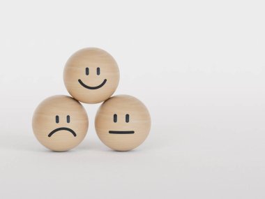 Müşteri hizmetleri ve Memnuniyet konsepti, iş adamları mutlu gülen yüz ikonunun sanal ekranına dokunarak hizmette tatmin oluyorlar. reyting çok etkileyici..