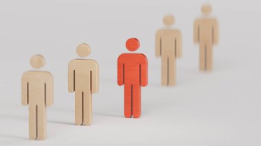 Kalabalıktan ve farklı yaratıcı fikir kavramlarından, hiyerarşiden, güçten, daha iyi ve daha yüksek bir seviyeden farklı olandan sıyrılmanın keyfini çıkarın. Bireysellik. Eşsiz. Yönetim ve lider kavramı.