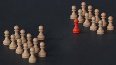 Bir grup çizgi film karakteri - sosyal ağ konsepti - 3D illüstrasyon.lider takım çalışması ve başarılı. Yapımcı ve yapımcı C4D, AI değil..