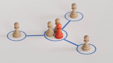 Çevrimiçi ve birbirleriyle iletişim halindeler. İnsanlar arasındaki sosyal bağlantılar. Ekip lideriyle ya da grubun yeni üyesiyle takım iletişimi.