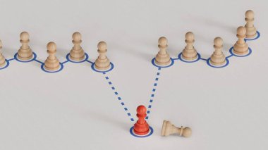 Kriz ve felaket iyileştirme tablosunun 3 boyutlu çizimi. İş devamlılık planı kavramı. C4D ile yapıldı ve oluşturuldu, yapay zeka ile değil..