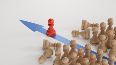 Kırmızı piyon dövüşü. Yabancı ve piyasa hakimiyeti kavramı. Ekonomik statü ve sosyal başarı. Yapılandırma ve oluşturma C4D, yapay zeka değil..