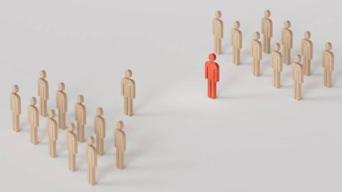 Bir grup çizgi film karakteri - sosyal ağ konsepti - 3D illüstrasyon.lider takım çalışması ve başarılı. Yapımcı ve yapımcı C4D, AI değil..