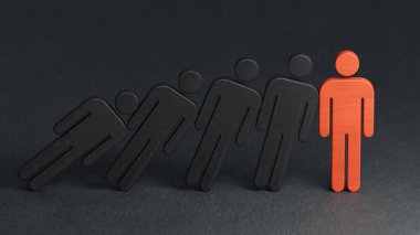 Kalabalıktan uzak duruyor. Başarı, Bireysellik, Eşsizlik, Liderlik.Takım çalışması ve başarı.C4D 'de yapıldı ve üretildi, AI' da değil..