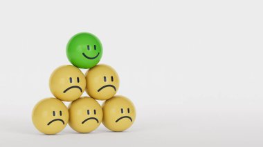 En iyi iş hizmetleri müşteri deneyimlerini derecelendirir. Hizmet Seviyesi Memnuniyet Anketi Konseptine göre sıralanan sarı blokta gülen bir yüz seçin..