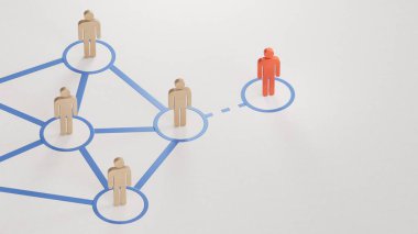 Çevrimiçi ve birbirleriyle iletişim halindeler. İnsanlar arasındaki sosyal bağlantılar. Ekip lideriyle ya da grubun yeni üyesiyle takım iletişimi.