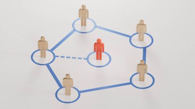 Çevrimiçi ve birbirleriyle iletişim halindeler. İnsanlar arasındaki sosyal bağlantılar. Ekip lideriyle ya da grubun yeni üyesiyle takım iletişimi.