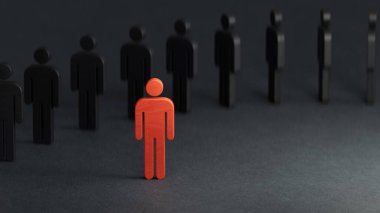 Tahta bebek kralı. Lider başarı konsepti. İş dünyası lideri kavramı. İş stratejisini, liderliği ve siyah arkaplandaki 3D 'yi temsil etmek için mükemmel..