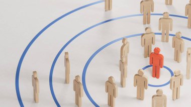 Bir pusula, bir yeteneğin ya da en iyi adayın yönünü gösteriyor. Beyaz arkaplandaki 3D personel ya da asker alımı kavramı.