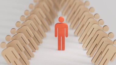 3D tasvir iş liderliği. Müşteri Lifecycle Management kavramı. Beyaz arkaplanda 3D yorumlama.