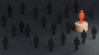 Tahta bir parçanın 3 boyutlu çizimi ve büyüteçle en iyisini sikiyor. Siyah arkaplandaki 3D iş için en iyi aday kavramı.