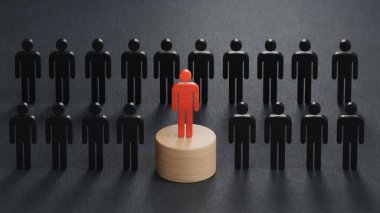 Tahta parçalar zenginlik büyümesi ve kariyer başarısı, başarı, ekonomik statü ve sosyal başarı siyah arka planda canlandırılan 3D.