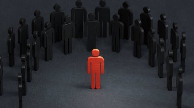 Reden King ve Queen Tahta Parça İş rekabet ve strateji 3D siyah arkaplan üzerine yorumlama.