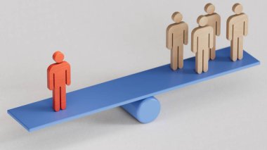 Kızıl Lider, iş konsepti. ekonomik durum ve sosyal başarı beyaz zemin üzerinde 3D görüntüleme.