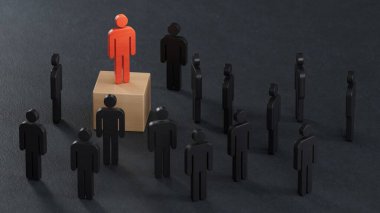 Satranç taşları, zenginlik büyümesi ve kariyer başarısı, başarı, ekonomik durum ve siyah arka planda canlandırılan 3D sosyal başarı.