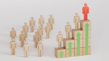 Okurluk, hedef ve başarı kavramları için motivasyon. İnsan performansı. Meydan okuma ve fırsatçılık. İş başarısı kavramına sahip liderlik beyaz arka planda 3D sunumu.