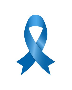 Gerçekçi mavi kurdele, dünya prostat kanseri gün sembolü Kasım, vektör çizim