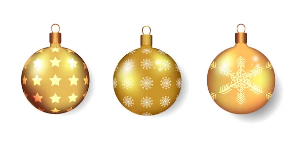 Bolas Navidad Vector Conjunto Diseño Colorida Bola Navidad Realista Con — Vector de stock