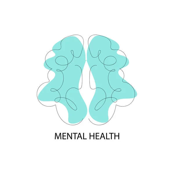 Mental Health Awareness Icon Vector Brain Mental Health Psychology Stress — Stock Vector