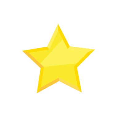 Beyaz arkaplanda izole edilmiş altın yıldız