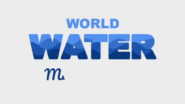 波水と拡大ガラスで世界の水の監視日 — ストック動画
