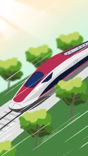 Güzel Manzaranın Içinden Geçen Hızlı Tren — Stok video