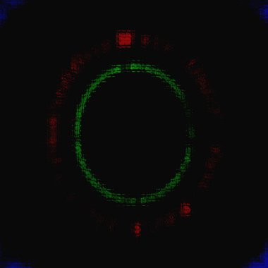 Kare bloklar, bulanık, esintili, titrek, pikselli ve eğimli siyah ve koyu kırmızı doku 