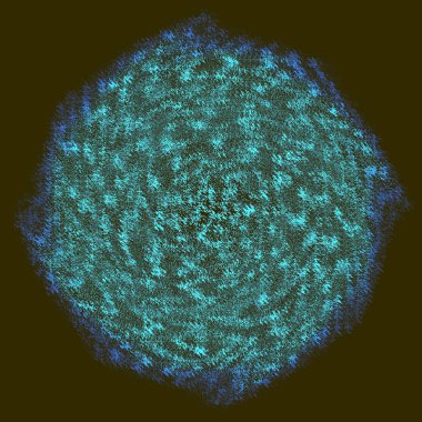 Keskin engelli, eğik, sisli, esintili, dalgalı ve dalgalı akuamarin, siyah ve koyu yeşil şekiller garip beyaz duvarın üzerinde süzülüyor.