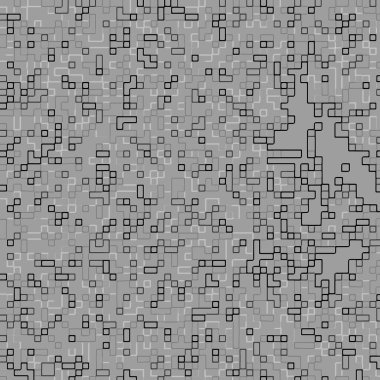 Bulanık, noktalı, dalgalı ve mozaik fayanslar koyu gri, loş gri ve siyah şekiller. 