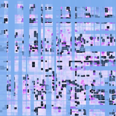 Unutulmaz Resim, Artsy birçok nokta, bulanık, ince ve karo lavanta, gökyüzü mavi ve koyu renkli gri desenler 