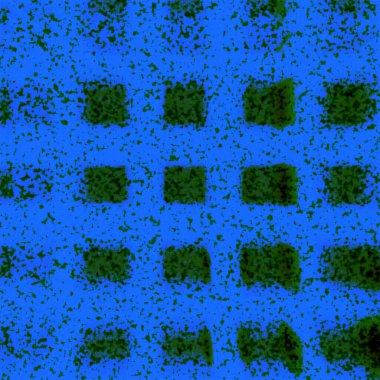 Patti kütleleri, Artsy gradyanı, bir sürü nokta, dalgalı, dalgalı ve bulanık mavi ve koyu yeşil çizimler masum zemin üzerinde asılı duruyor.