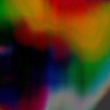 Bir insanın yüzünün renkli ve soyut bir resmi.