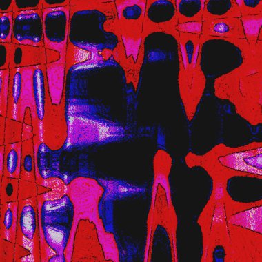 Kırmızı ve siyah soyut bir tablo. Takım elbiseli bir adamla.