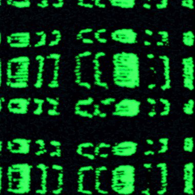 Üzerinde bir sürü rakam olan yeşil bir ekran.