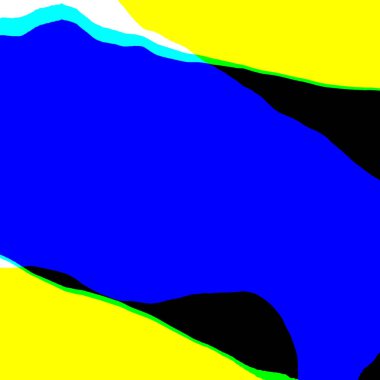 Sarı arka planda duran mavi bir inek.