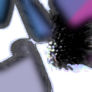 Siyah tüylü ve mor tüylü bir fırça.