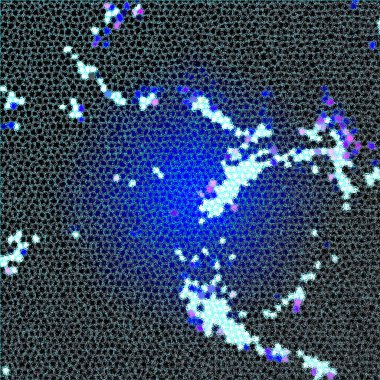 Siyah arkaplanı olan mavi ve beyaz yıldız kümesi