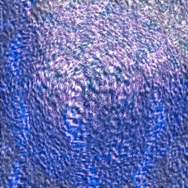 Siyah kenarlı mavi ve mor soyut bir tablo.